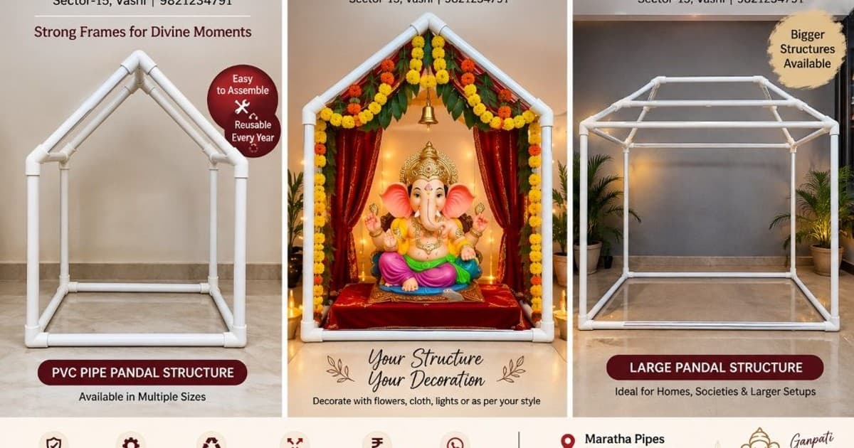 PVC Pipe Ganpati Pandal Structures
